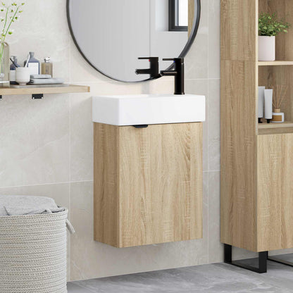 Bathroom Vanity Unit with Tap Sonoma Oak 45.5 x 22.5 x 84 cm