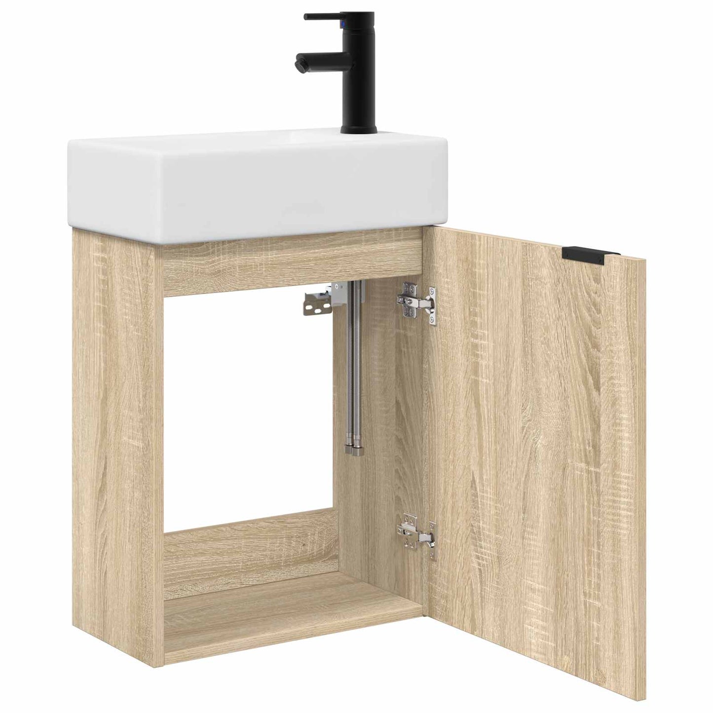 Bathroom Vanity Unit with Tap Sonoma Oak 45.5 x 22.5 x 84 cm