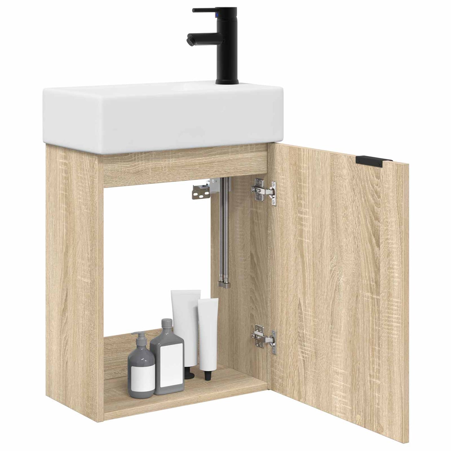 Bathroom Vanity Unit with Tap Sonoma Oak 45.5 x 22.5 x 84 cm