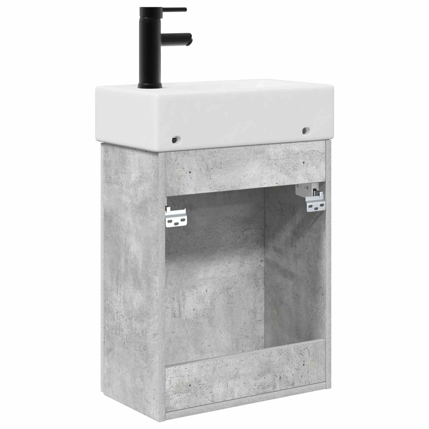 Bathroom Vanity Unit with Tap Concrete Grey 45.5 x 22.5 x 84 cm