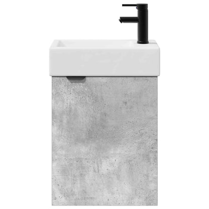 Bathroom Vanity Unit with Tap Concrete Grey 45.5 x 22.5 x 84 cm