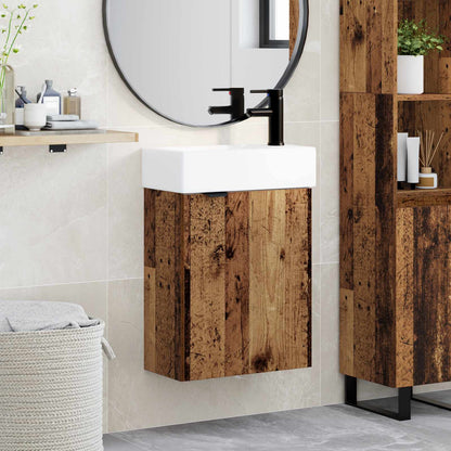Bathroom Vanity Unit with Tap Old Wood 45.5 x 22.5 x 84 cm