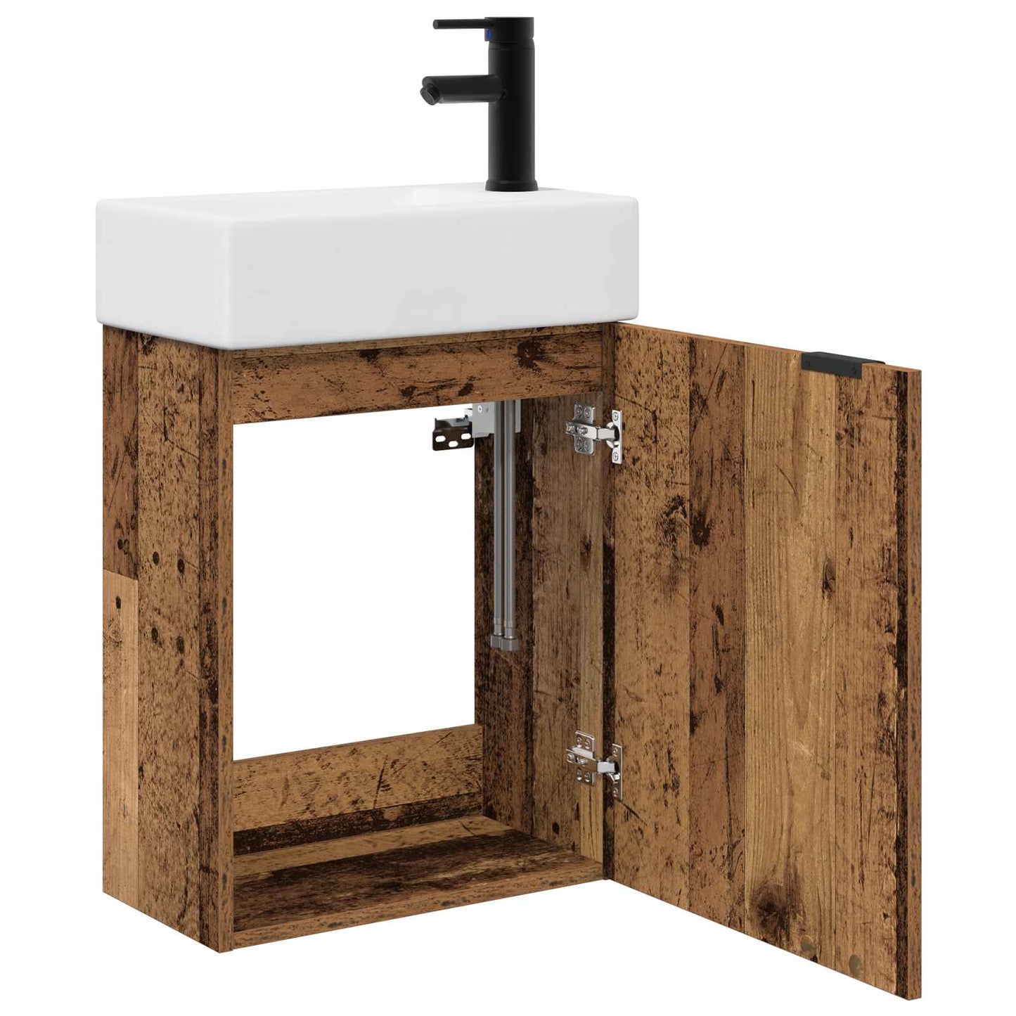 Bathroom Vanity Unit with Tap Old Wood 45.5 x 22.5 x 84 cm