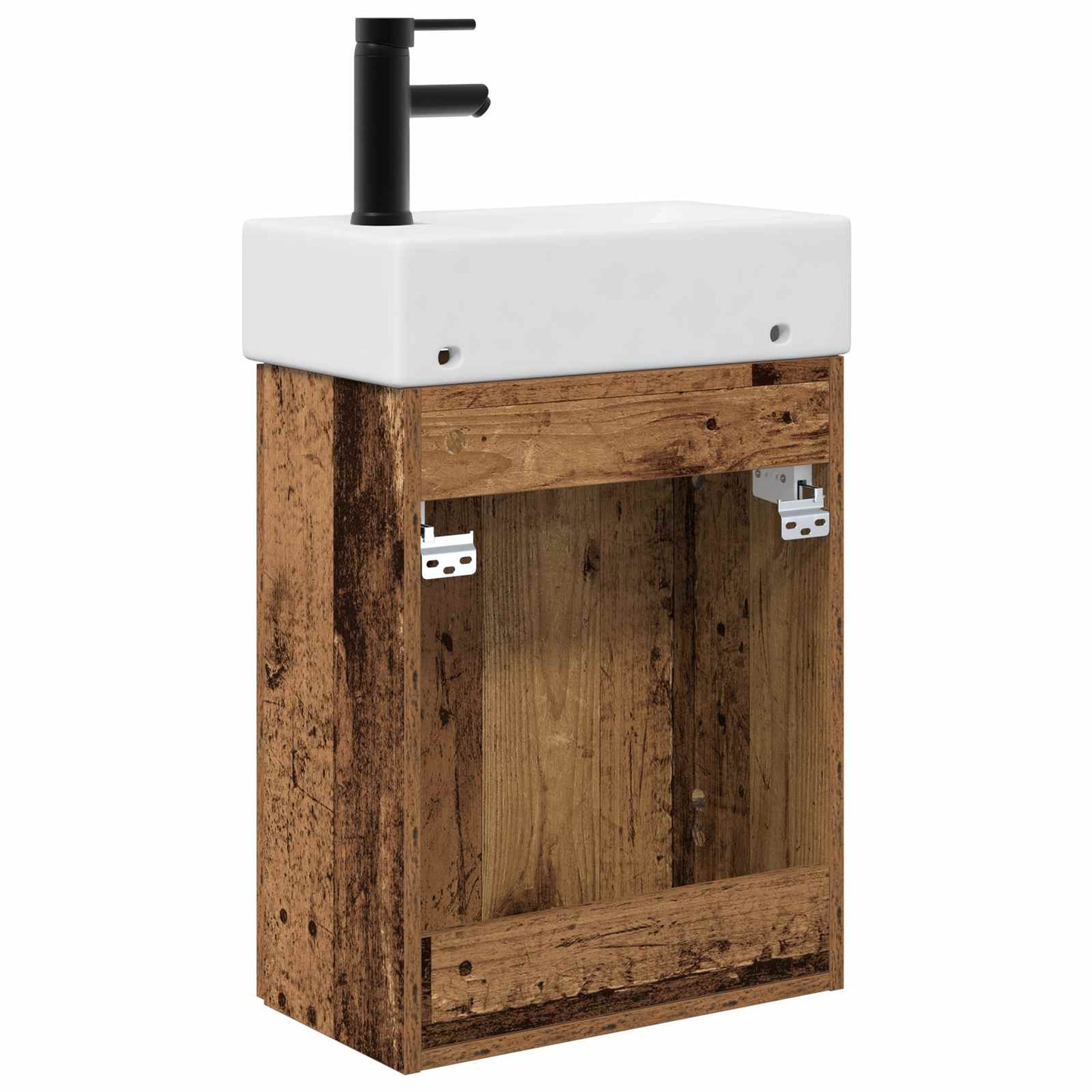 Bathroom Vanity Unit with Tap Old Wood 45.5 x 22.5 x 84 cm