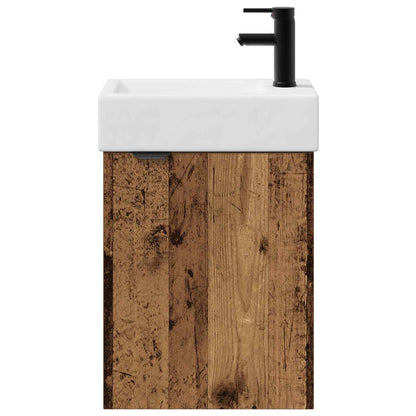 Bathroom Vanity Unit with Tap Old Wood 45.5 x 22.5 x 84 cm