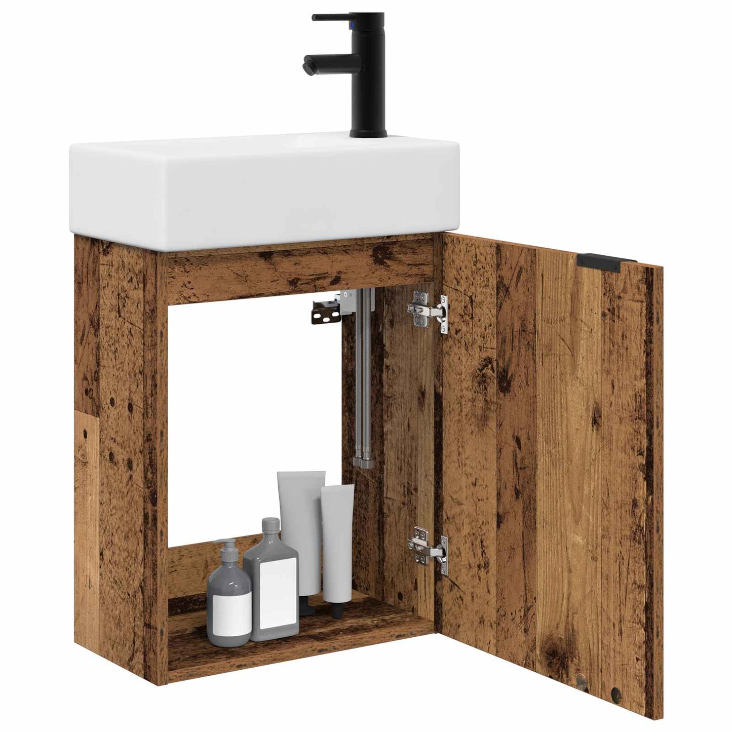 Bathroom Vanity Unit with Tap Old Wood 45.5 x 22.5 x 84 cm