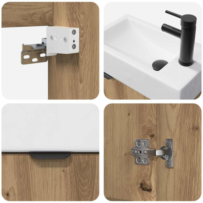 Bathroom Vanity Unit with Tap Artisan Oak 45.5 x 22.5 x 84 cm