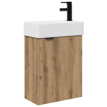 Bathroom Vanity Unit with Tap Artisan Oak 45.5 x 22.5 x 84 cm