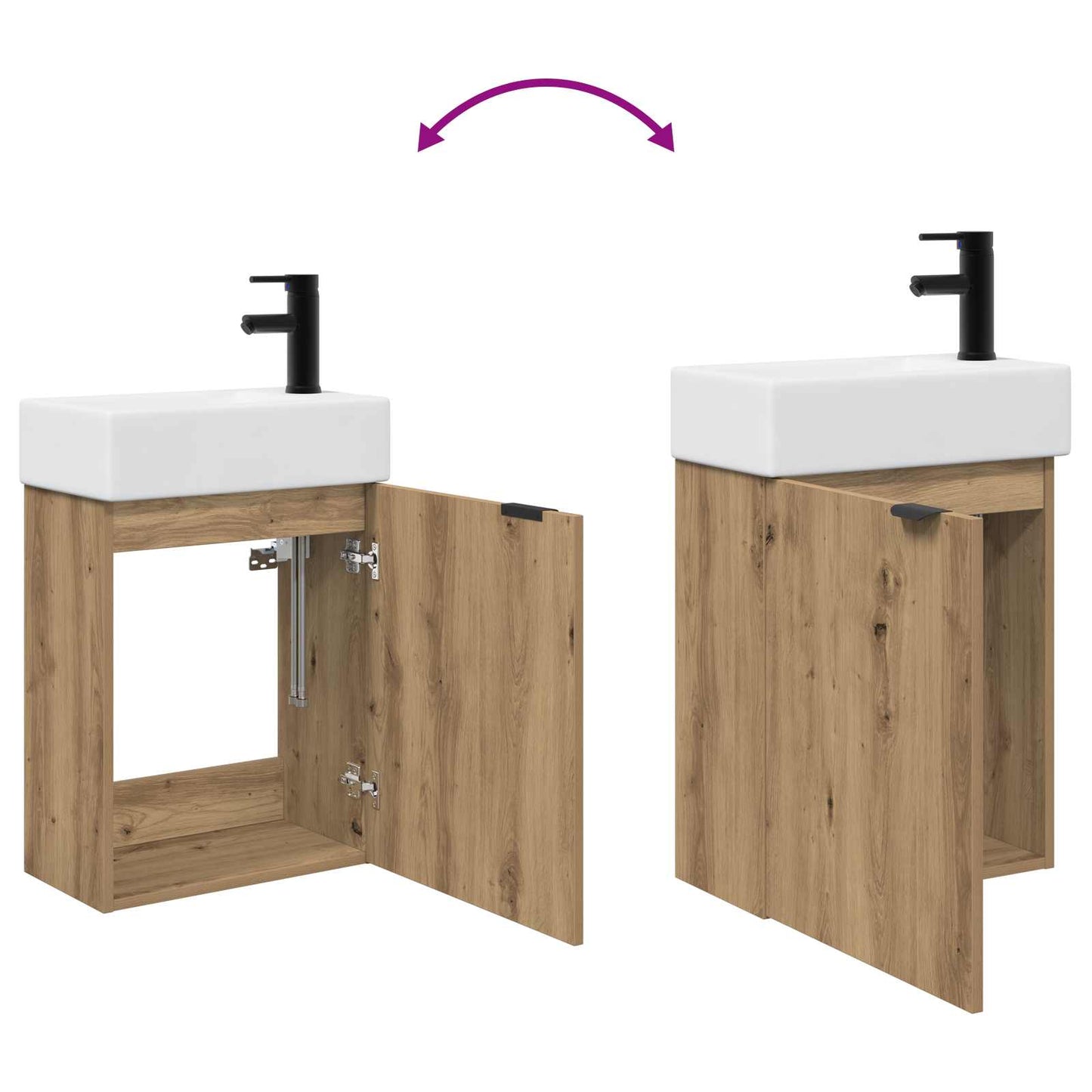 Bathroom Vanity Unit with Tap Artisan Oak 45.5 x 22.5 x 84 cm