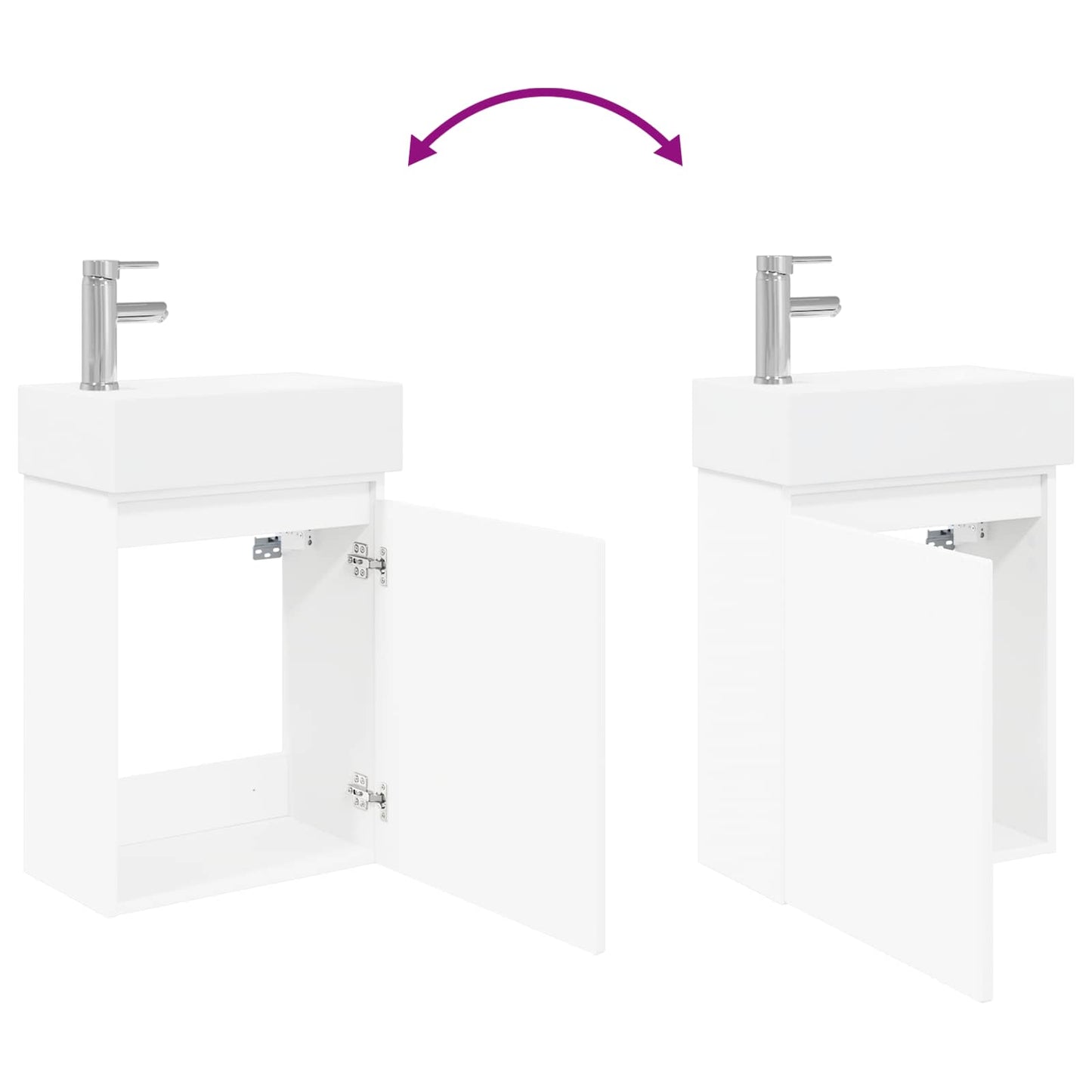 Bathroom Vanity Unit with Tap White 45.5 x 22.5 x 84 cm