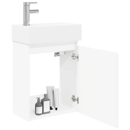 Bathroom Vanity Unit with Tap White 45.5 x 22.5 x 84 cm
