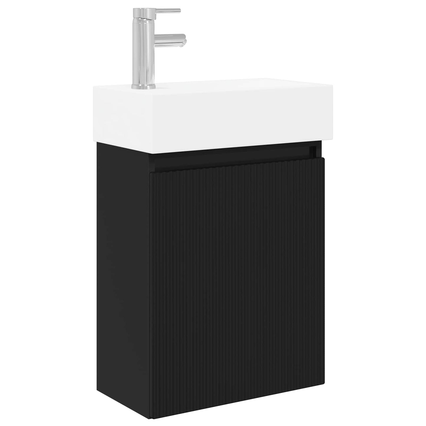 Bathroom Vanity Unit with Tap Black 45.5 x 22.5 x 84 cm