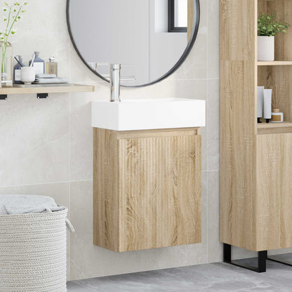 Bathroom Vanity Unit with Tap Sonoma Oak 45.5 x 22.5 x 84 cm