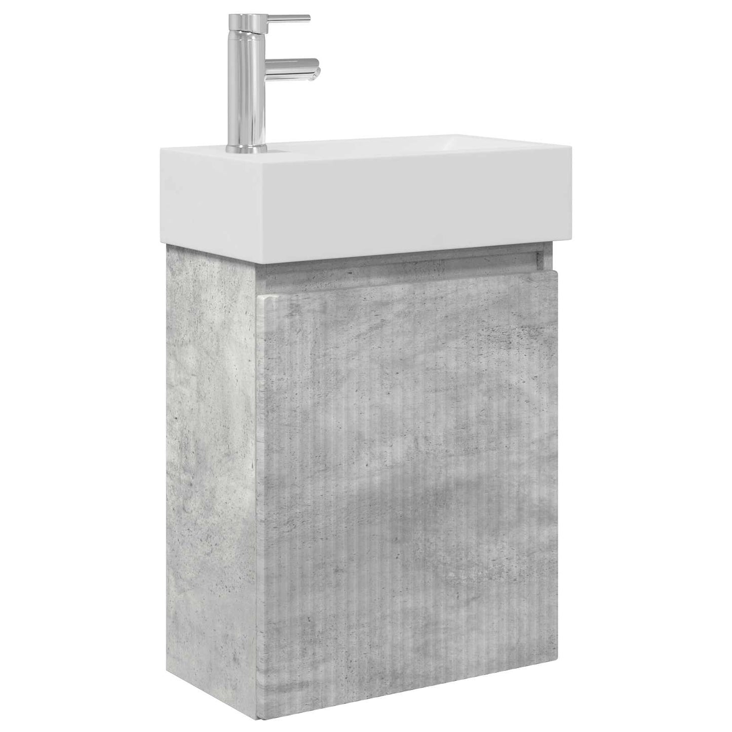 Bathroom Vanity Unit with Tap Concrete Grey 45.5 x 22.5 x 84 cm