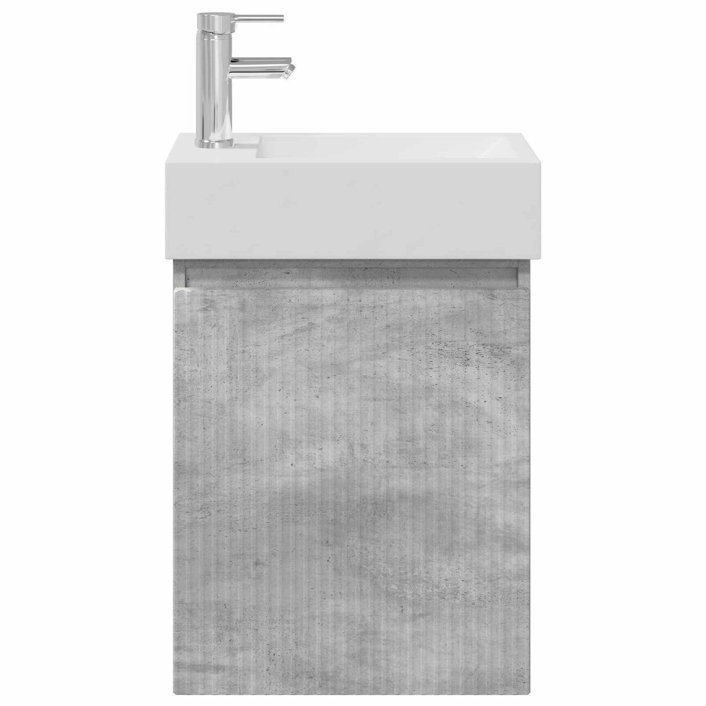 Bathroom Vanity Unit with Tap Concrete Grey 45.5 x 22.5 x 84 cm