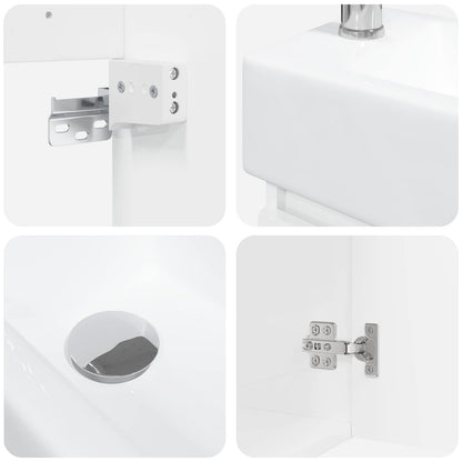 Bathroom Vanity Unit with Tap High Gloss White