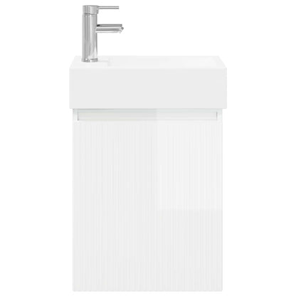 Bathroom Vanity Unit with Tap High Gloss White