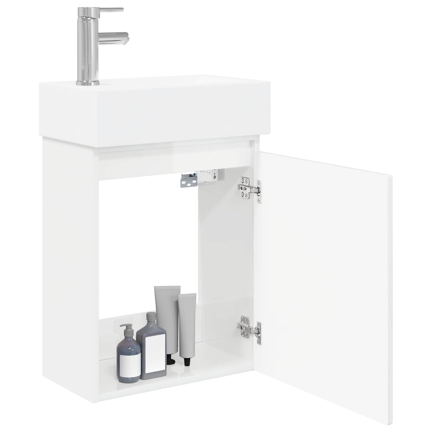 Bathroom Vanity Unit with Tap High Gloss White