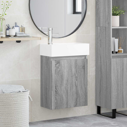Bathroom Vanity Unit with Tap Grey Sonoma 45.5 x 22.5 x 84 cm