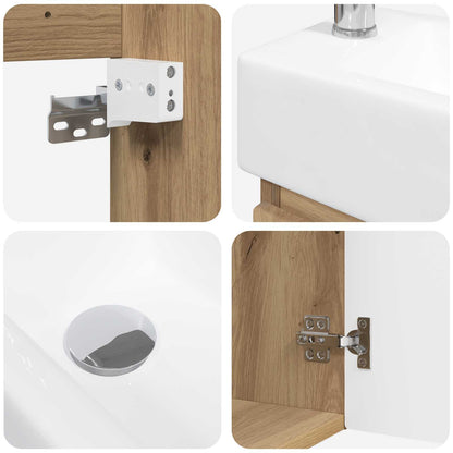 Bathroom Vanity Unit with Tap Artisan Oak 45.5 x 22.5 x 84 cm
