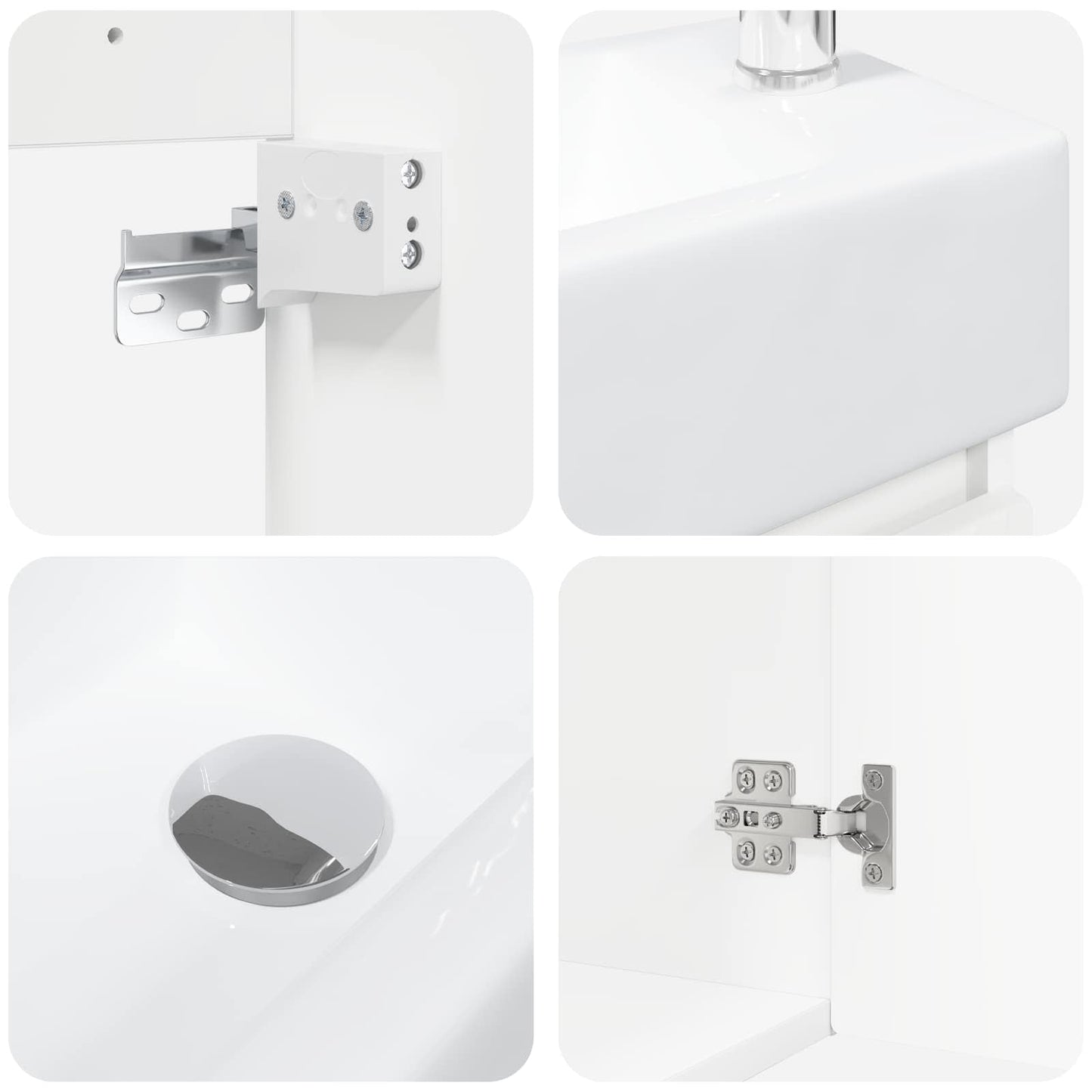 Bathroom Vanity Unit with Tap White 45.5 x 22.5 x 84 cm
