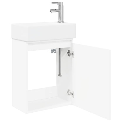 Bathroom Vanity Unit with Tap White 45.5 x 22.5 x 84 cm