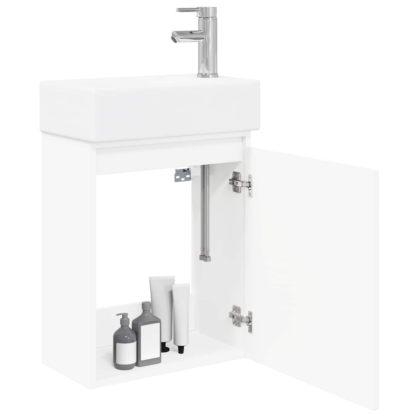 Bathroom Vanity Unit with Tap White 45.5 x 22.5 x 84 cm