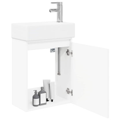 Bathroom Vanity Unit with Tap White 45.5 x 22.5 x 84 cm