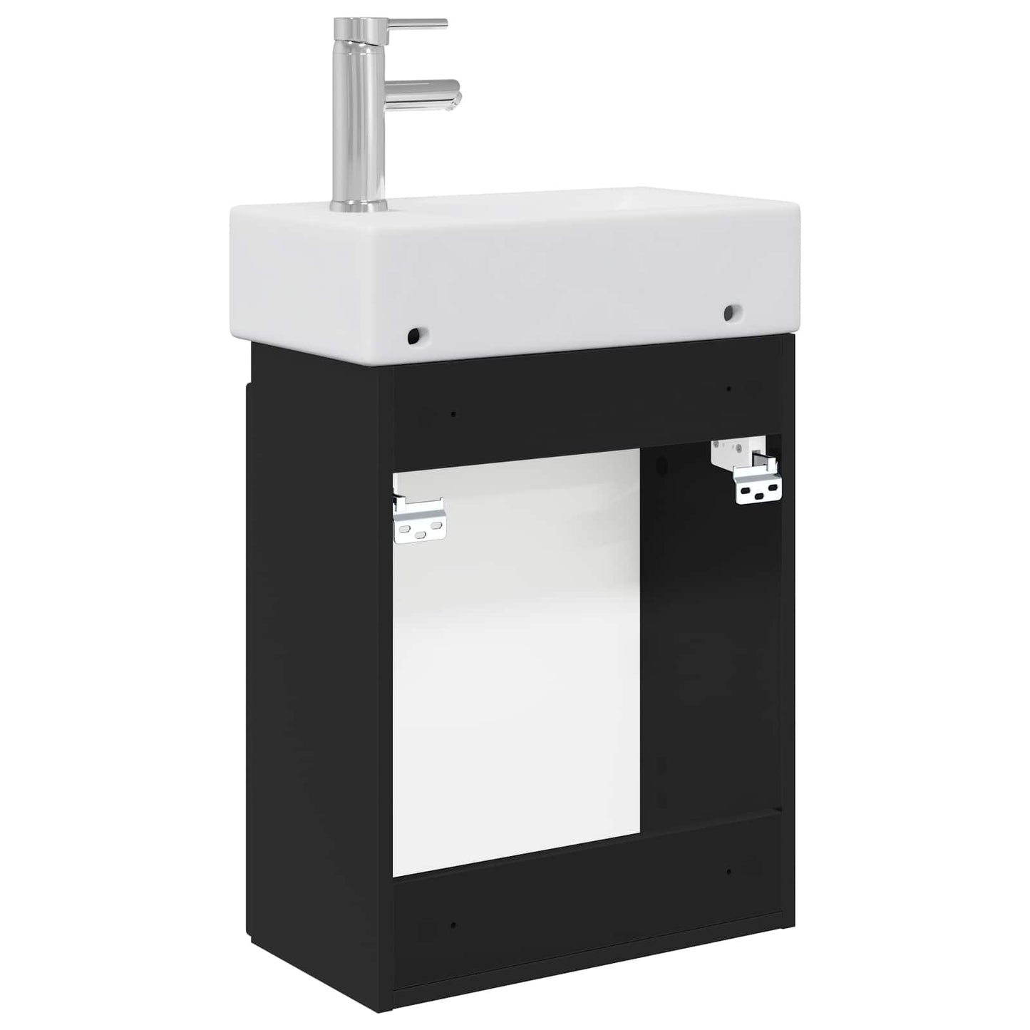 Bathroom Vanity Unit with Tap Black 45.5 x 22.5 x 84 cm