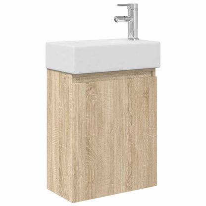 Bathroom Vanity Unit with Tap Sonoma Oak 45.5 x 22.5 x 84 cm