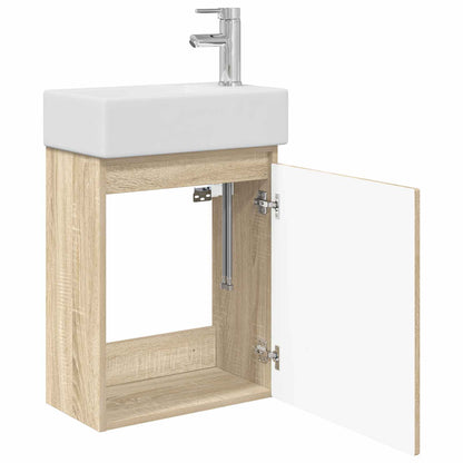 Bathroom Vanity Unit with Tap Sonoma Oak 45.5 x 22.5 x 84 cm