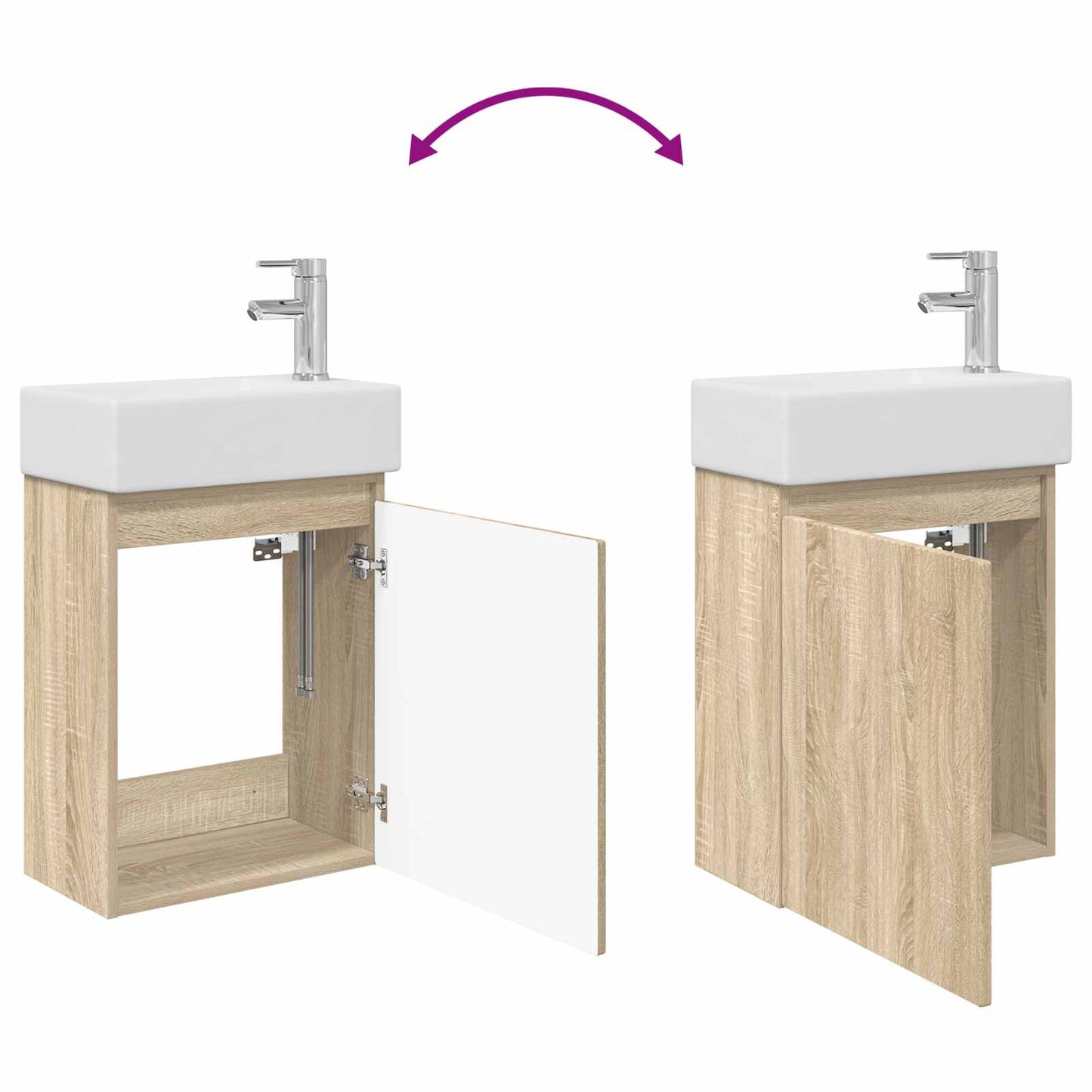 Bathroom Vanity Unit with Tap Sonoma Oak 45.5 x 22.5 x 84 cm