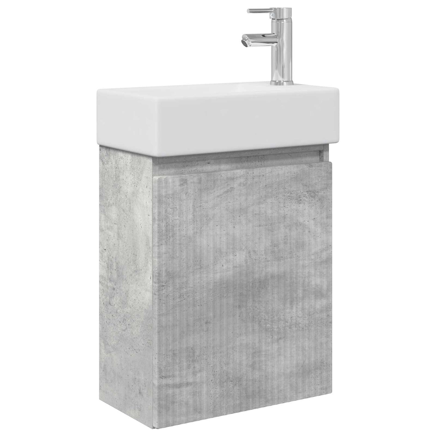 Bathroom Vanity Unit with Tap Concrete Grey 45.5 x 22.5 x 84 cm