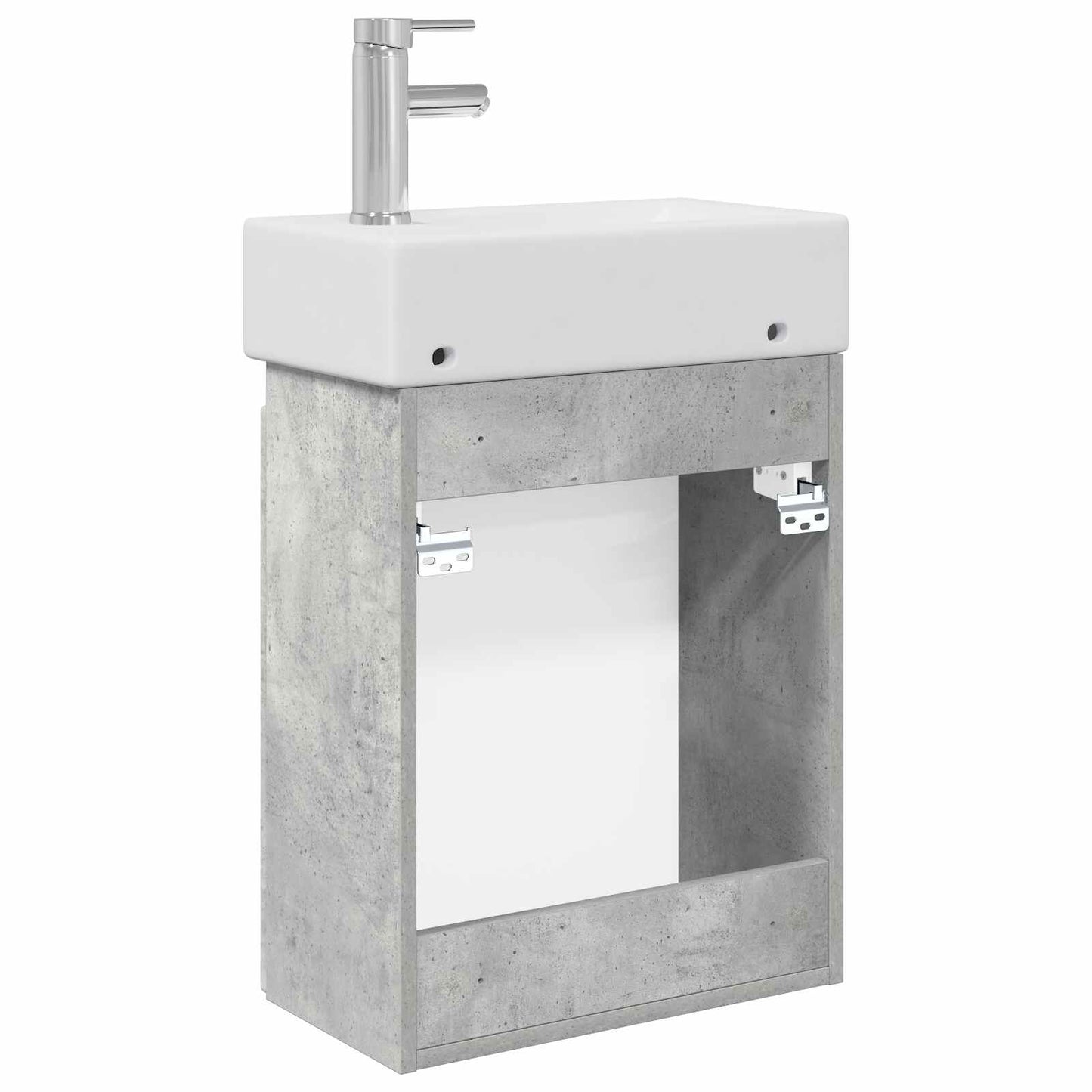 Bathroom Vanity Unit with Tap Concrete Grey 45.5 x 22.5 x 84 cm