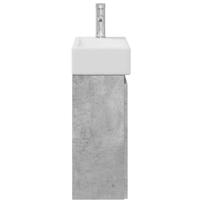 Bathroom Vanity Unit with Tap Concrete Grey 45.5 x 22.5 x 84 cm