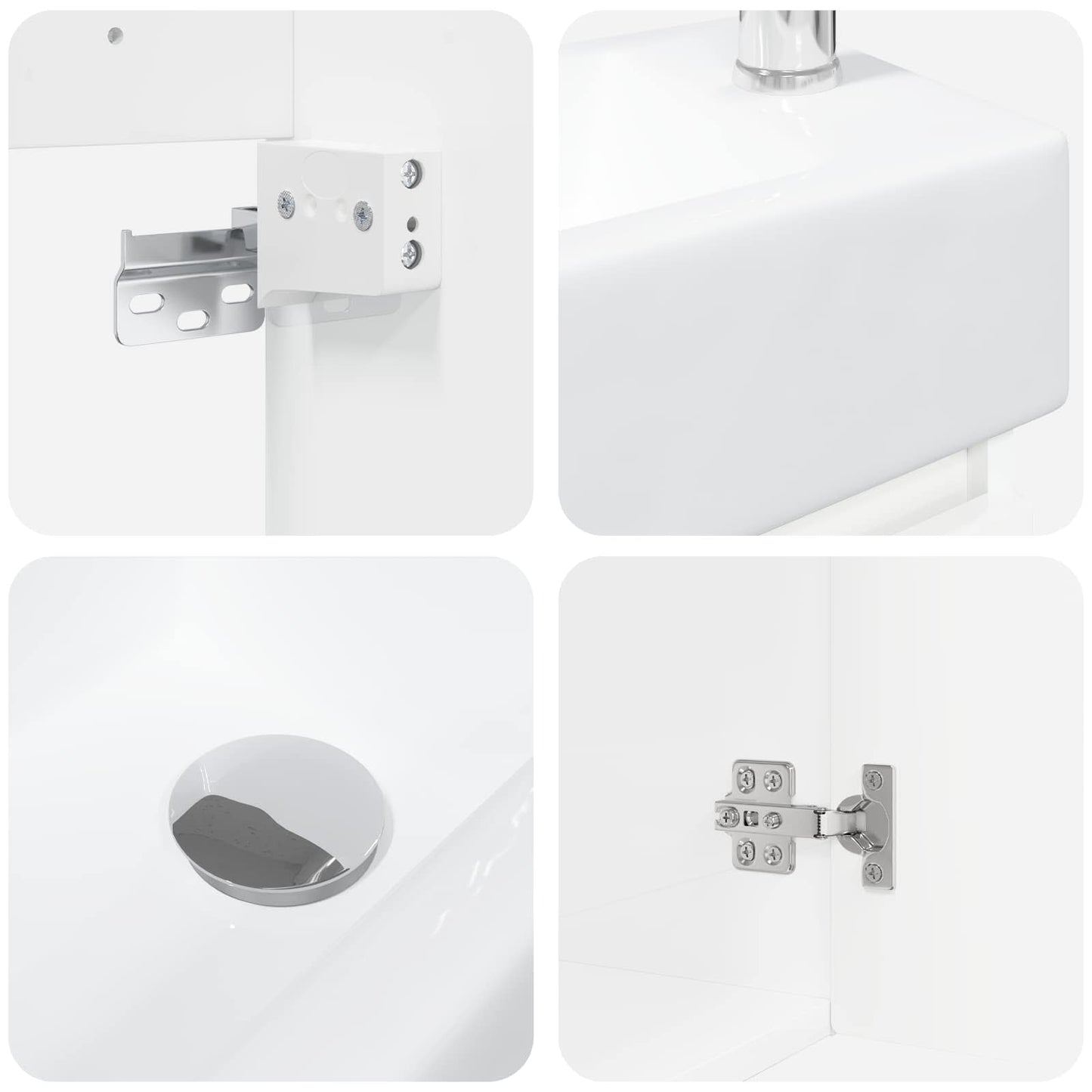 Bathroom Vanity Unit with Tap High Gloss White