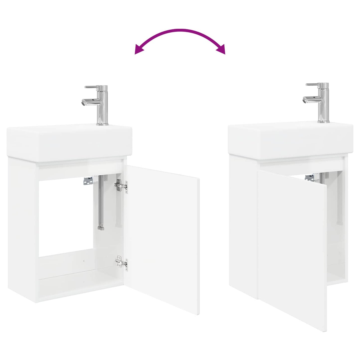 Bathroom Vanity Unit with Tap High Gloss White