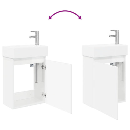 Bathroom Vanity Unit with Tap High Gloss White