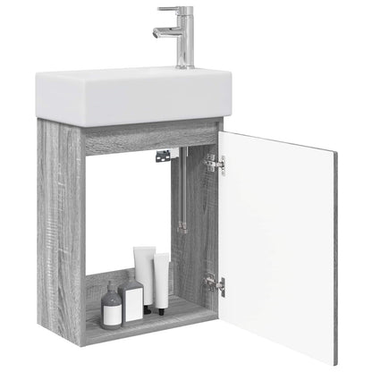 Bathroom Vanity Unit with Tap Grey Sonoma 45.5 x 22.5 x 84 cm