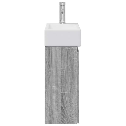 Bathroom Vanity Unit with Tap Grey Sonoma 45.5 x 22.5 x 84 cm