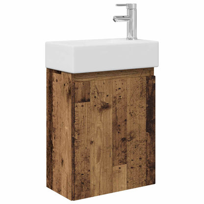 Bathroom Vanity Unit with Tap Old Wood 45.5 x 22.5 x 84 cm