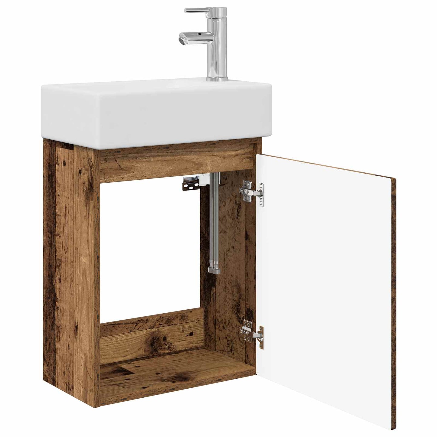 Bathroom Vanity Unit with Tap Old Wood 45.5 x 22.5 x 84 cm