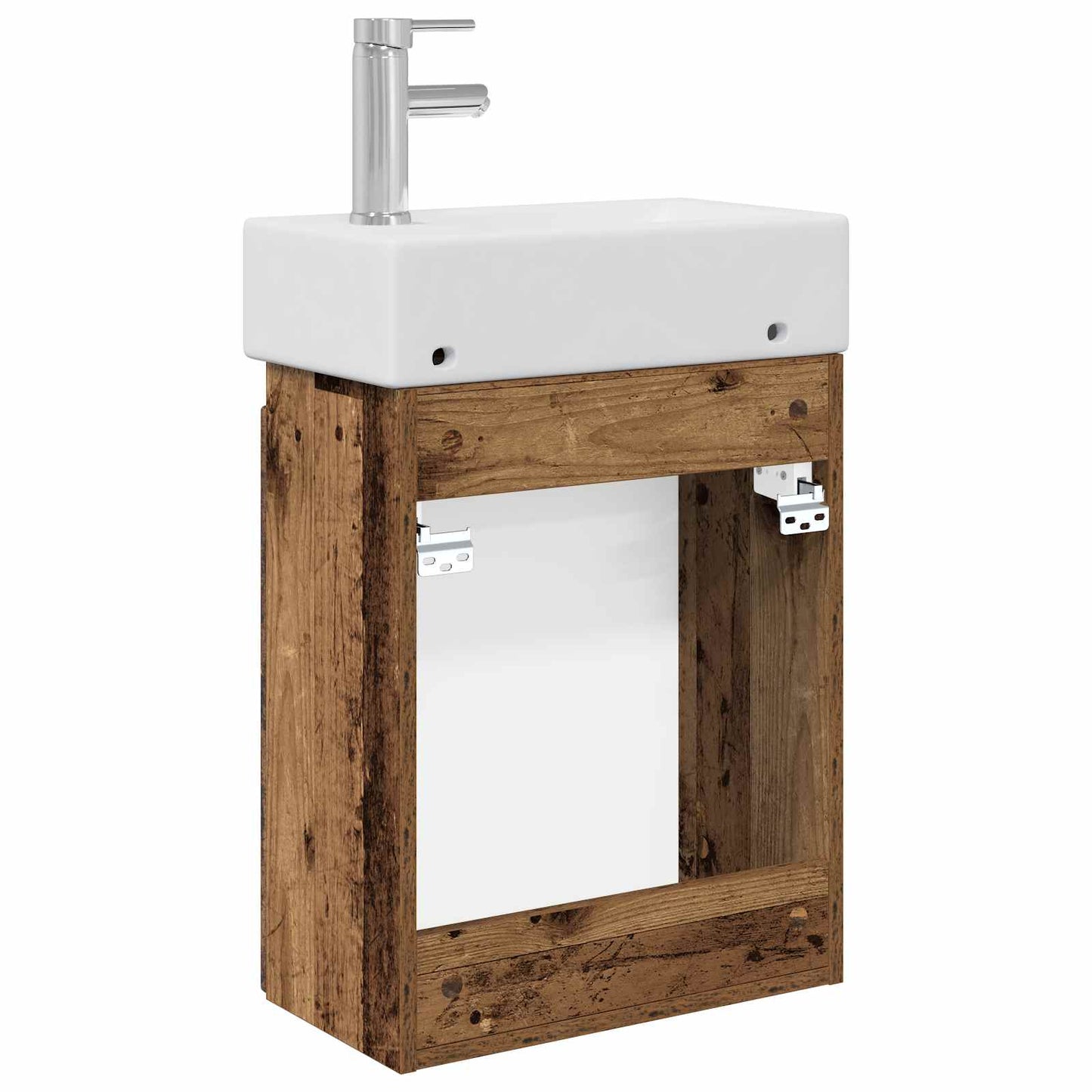 Bathroom Vanity Unit with Tap Old Wood 45.5 x 22.5 x 84 cm