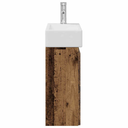 Bathroom Vanity Unit with Tap Old Wood 45.5 x 22.5 x 84 cm