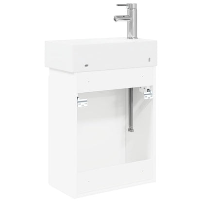 Bathroom Vanity Unit with Tap White 45.5 x 22.5 x 84 cm