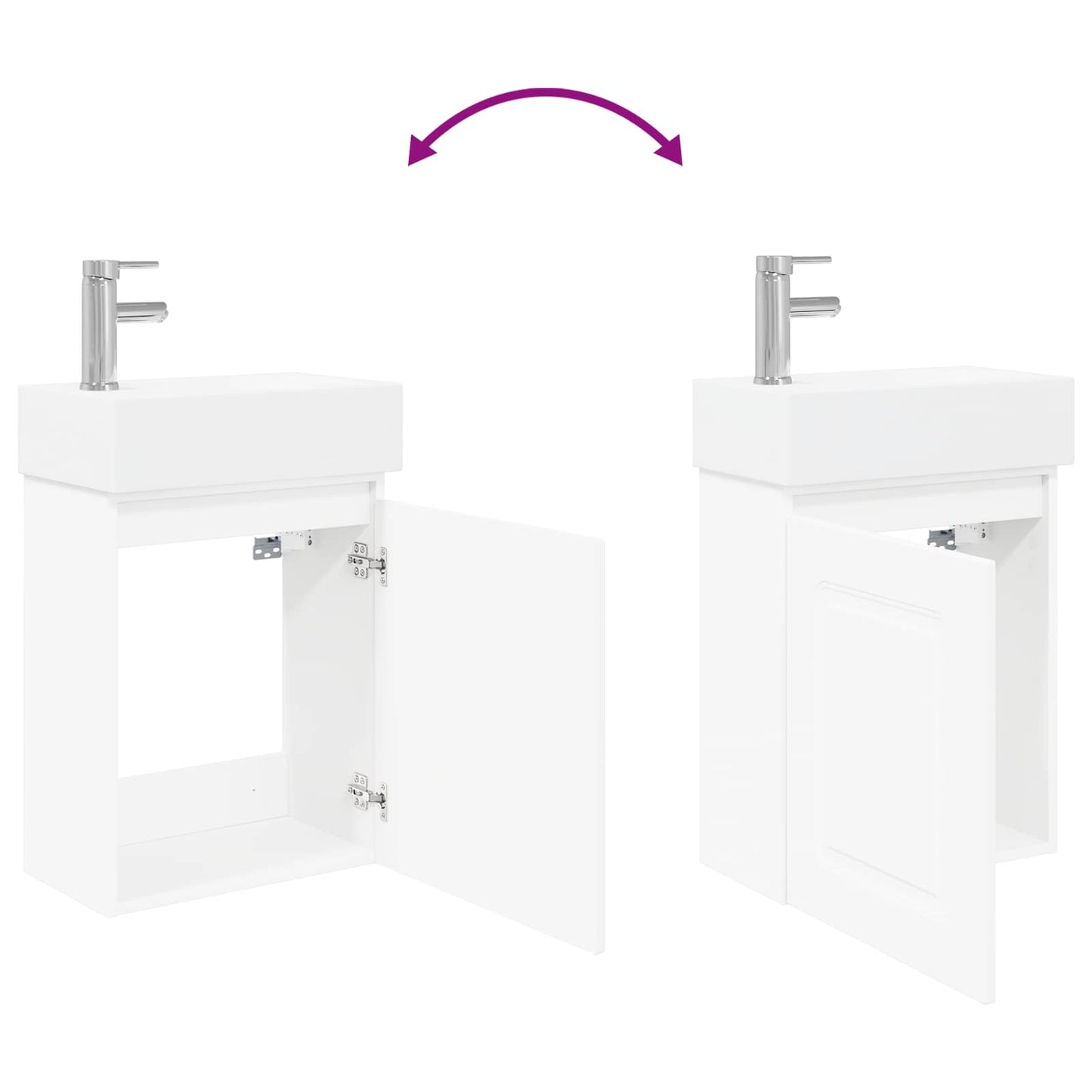 Bathroom Vanity Unit with Tap White 45.5 x 22.5 x 84 cm