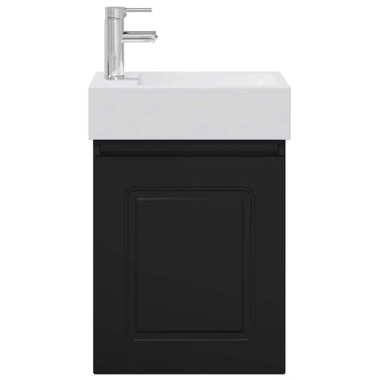 Bathroom Vanity Unit with Tap Black 45.5 x 22.5 x 84 cm