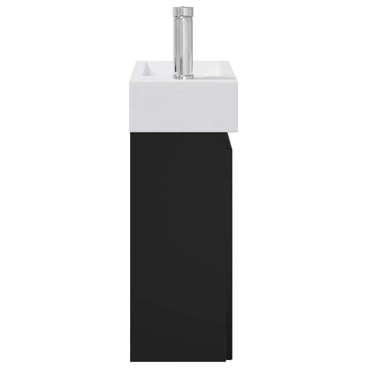 Bathroom Vanity Unit with Tap Black 45.5 x 22.5 x 84 cm
