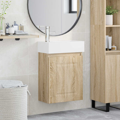 Bathroom Vanity Unit with Tap Sonoma Oak 45.5 x 22.5 x 84 cm