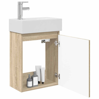 Bathroom Vanity Unit with Tap Sonoma Oak 45.5 x 22.5 x 84 cm